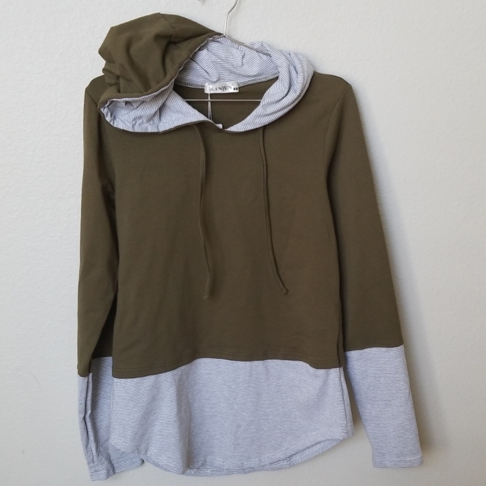 GENJUN  long sleeves hoodie sweatshirt - Picture 2 of 5